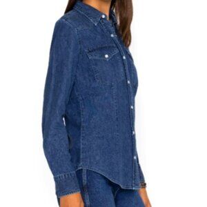 White House Black Market Denim Shirt, Sz 0